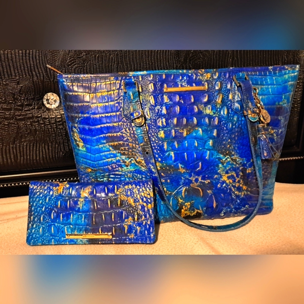 Brahmin Phthalo Medium Asher & Ady wallet set